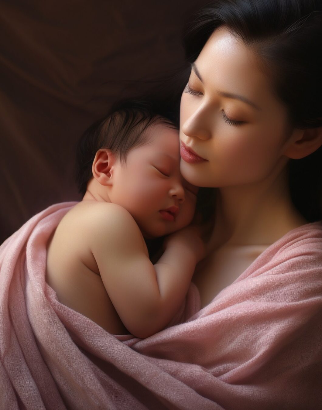 portrait newborn baby with mother 23 2150797382